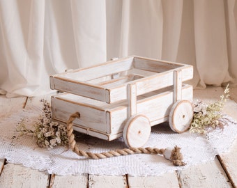 Wooden cart, newborn photography prop, children photo session, sitter props