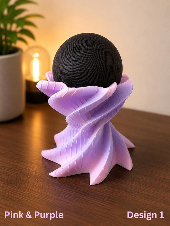 Smart Speaker Stand | Modern Spiral PLA Holder, Contemporary Desk & Home Décor by QuirkyProductsLtd