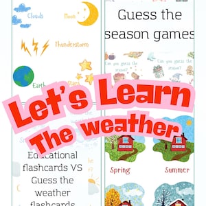 Tarjetas didácticas sobre el clima y las estaciones para niños: ¡juegos de aprendizaje divertidos, carteles y actividades!