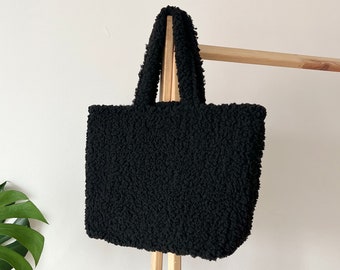 Porte-monnaie en sherpa, sac fourre-tout peluche, sac fourre-tout en sherpa, sac fourre-tout duveteux, sac d'hiver, sac à main en sherpa