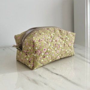 Trousse à maquillage matelassée, Trousse à maquillage florale, Trousse de toilette femme, Trousse à maquillage matelassée, Petite trousse à maquillage, Trousse à maquillage, Organiseur de maquillage