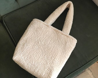 Flauschige Tasche, Pelztasche, Kunstfell Tasche, Y2k Tasche, Teddy Bär Tote Bag, Große Tote Bag, Niedliche Tote Bag, Tote Bag Ästhetik