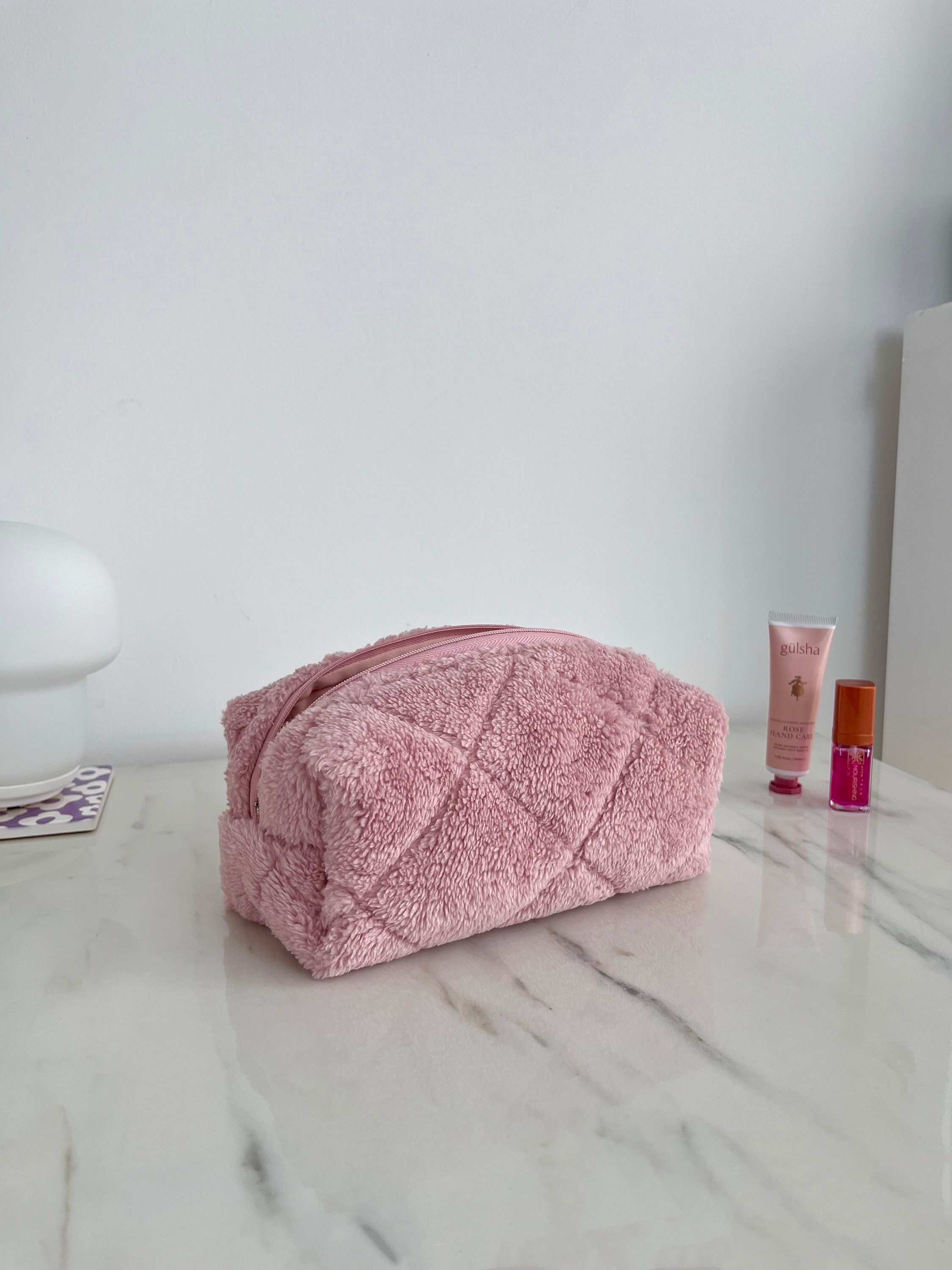 Quilted Puffy Cosmetic Makeup Bag Pouch