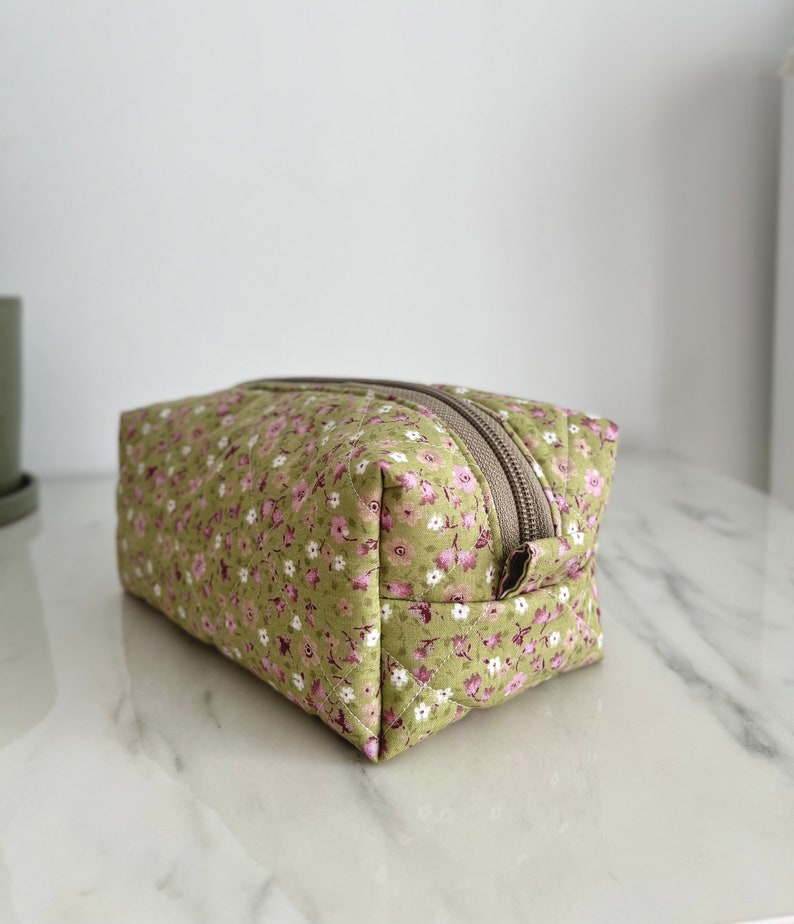 Quilted Makeup Bag Floral Makeup Bag Toiletry Bag Women - Etsy