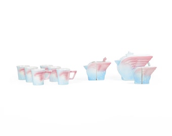 Vintage Pelzman ceramic designs tea set, wings & stars tea or coffee set