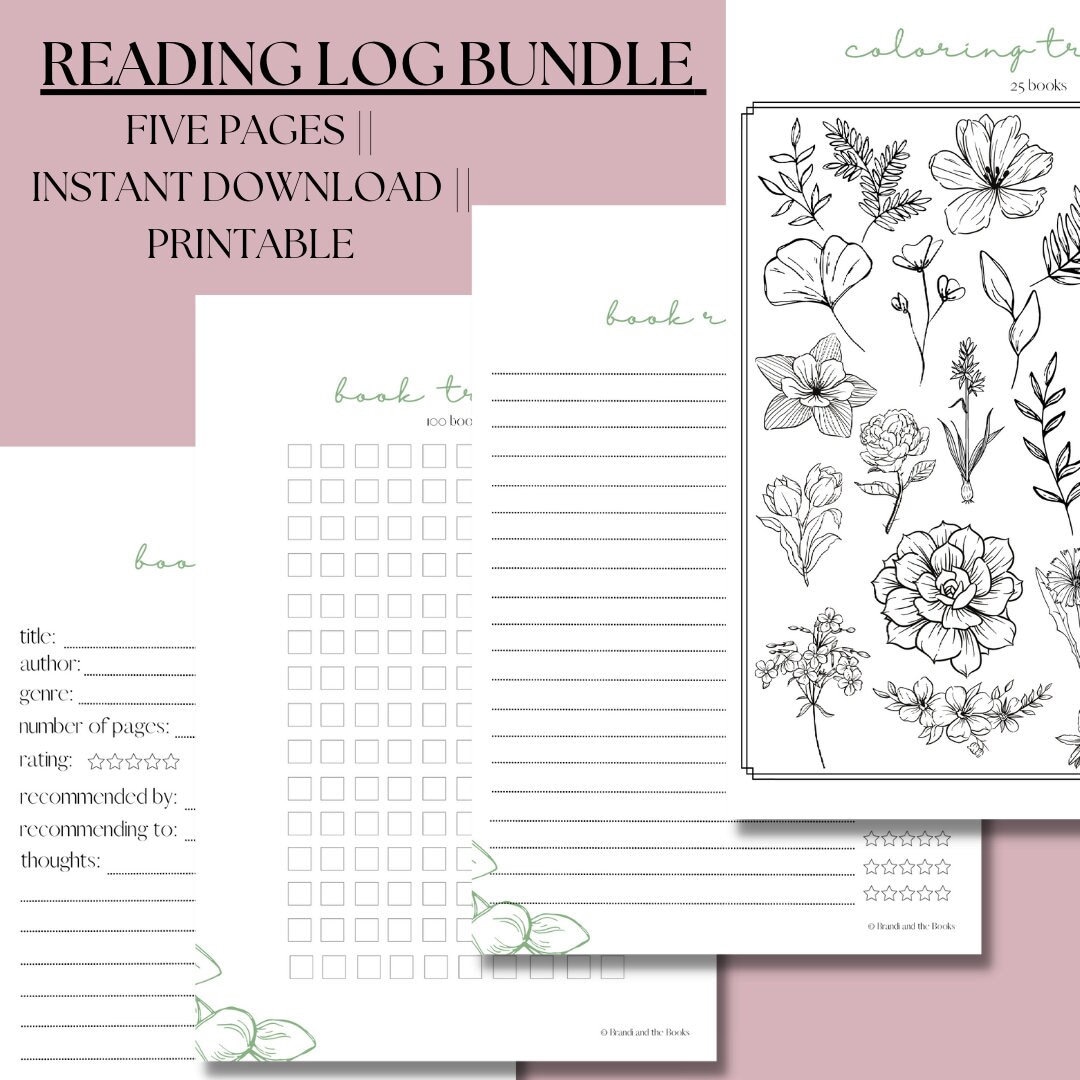 Reading Log & Book Tracker Printable Instant Download - Etsy Australia