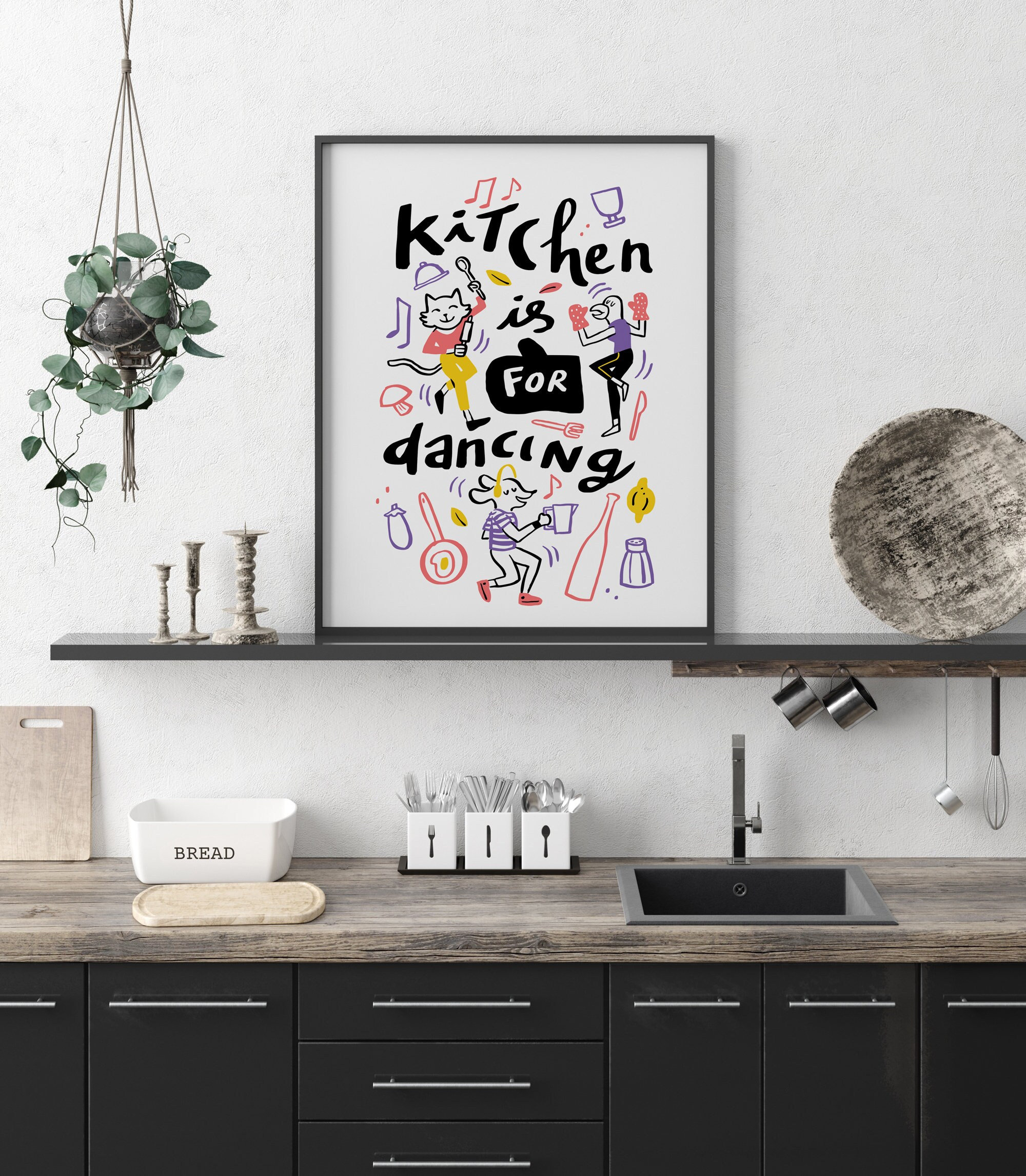 JennyGems Funny Kitchen Signs, This Kitchen is for Dancing, 6x13