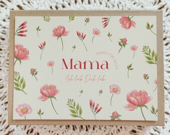 Postcard for Mother's Day, Greeting Card, Mothersday, Birthday, Gift Idea, Card, Birthday Card