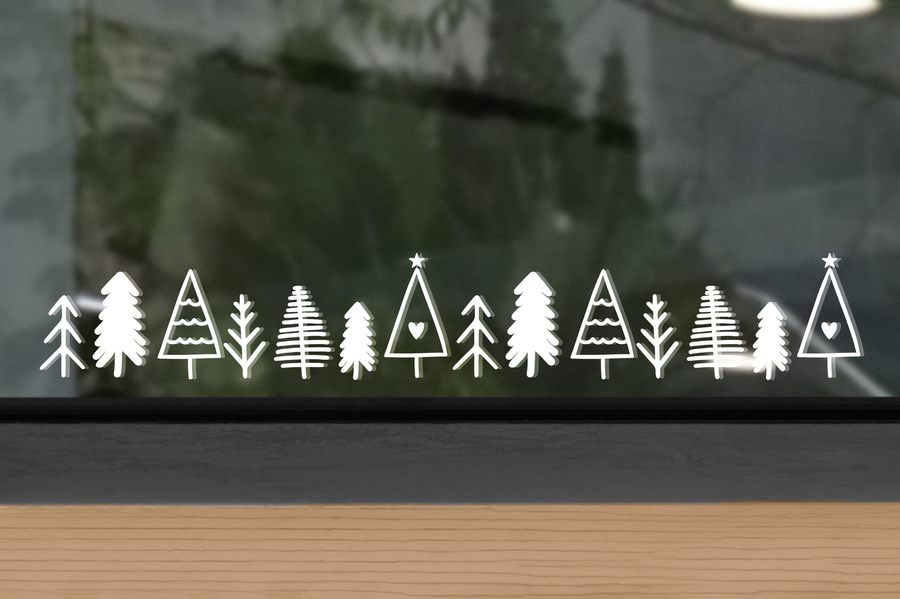 Window picture fir trees, stickers, large vinyl stickers Christmas…
