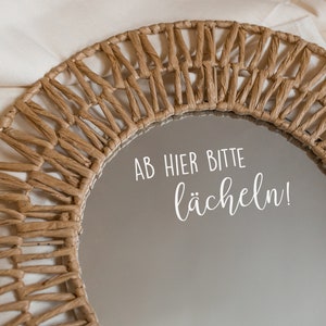 Mirror stickers, stickers, from here on please smile, encouragement, motivation