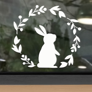 Window picture Easter bunny, sticker, vinyl sticker flowers, Easter decoration, spring decoration, bunny, rabbit