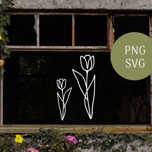 Plotter file | Tulips | Window picture spring | Digital file | Easter, svg, png, flowers