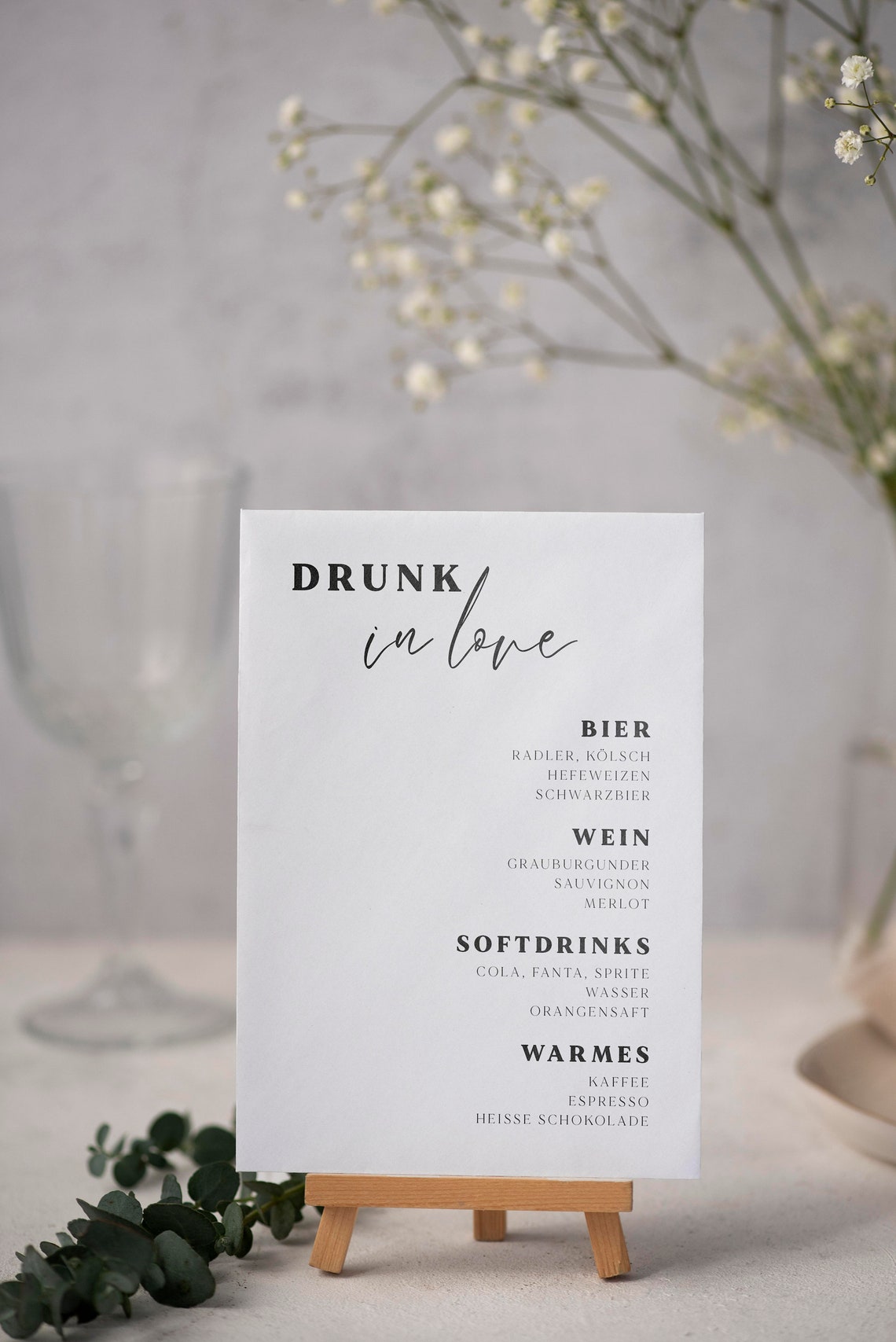 Getränkekarte Hochzeit Getränke Übersicht Bar Schild Etsy.de