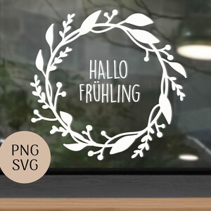 Plotter file | Window picture spring | Hello spring | Digital file | Easter | svg, png