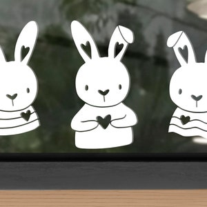 Window picture Easter bunnies, stickers, vinyl stickers flowers, Easter decorations, spring decorations, bunnies, rabbits