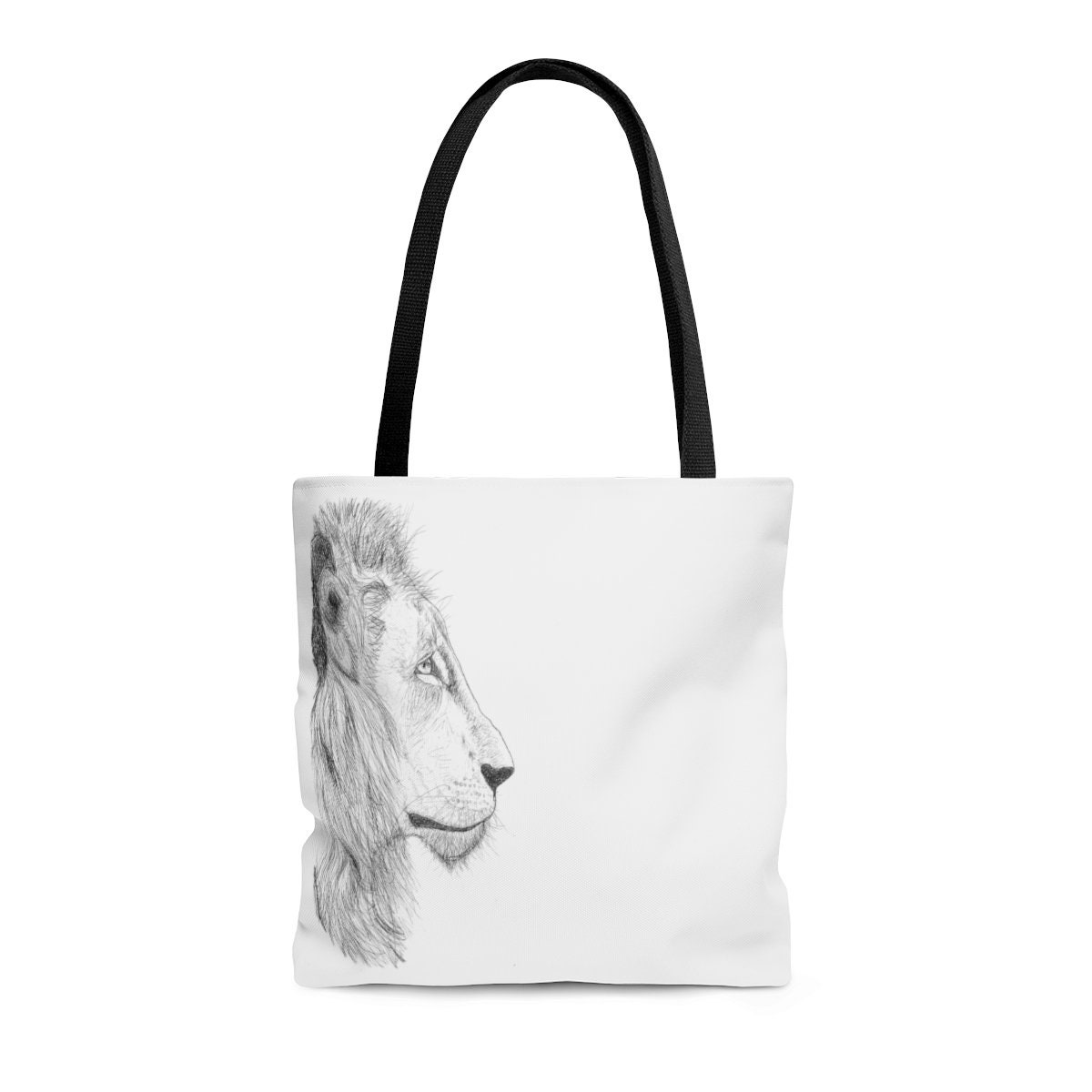 Lion Drawing Tote Bag A Roaring Good Time Black and White - Etsy