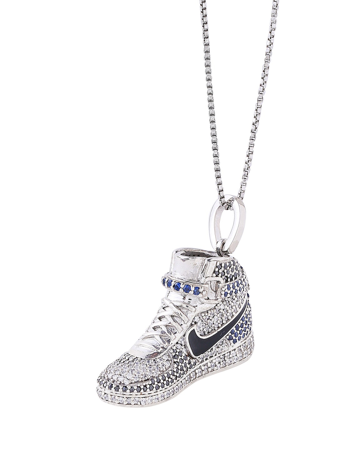 Air Jordan Sneaker Necklace Sterling Silver Michael Jordan Etsy