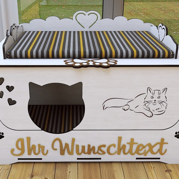 Katzen-Haus, Wurfbox, Wurfkiste, Welpenbox, Katzenbox, Katzenmöbel, Katzenzimmer, Katzenkörbchen, Kitten-Haus, Katzen liege, Katzenzimmer