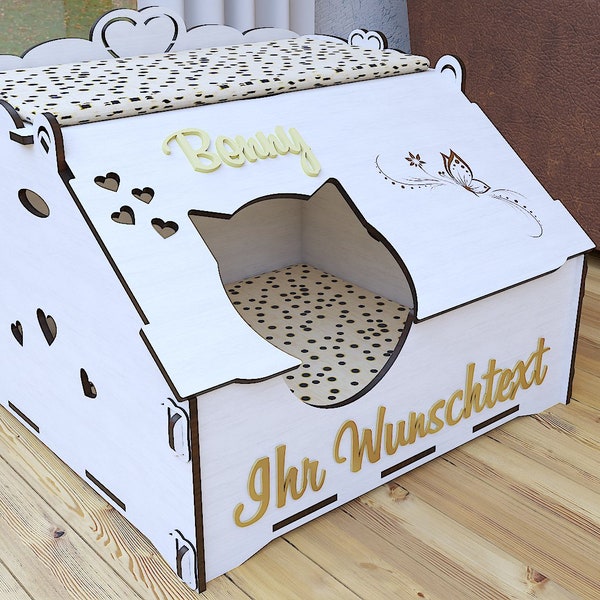 Katzen-Haus, Wurfbox, Wurfkiste, Welpenbox, Katzenbox, Katzenmöbel, Katzenzimmer, Katzenkörbchen, Kitten-Haus, Katzen liege, Katzenzimmer