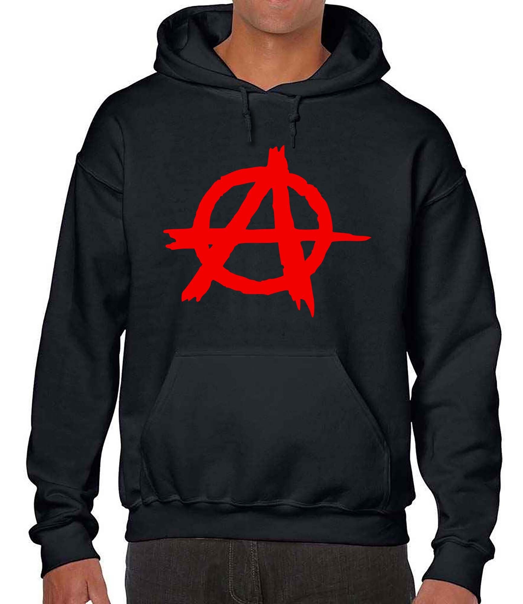 Anarchy Symbol Hooded Sweatshirt Mens 