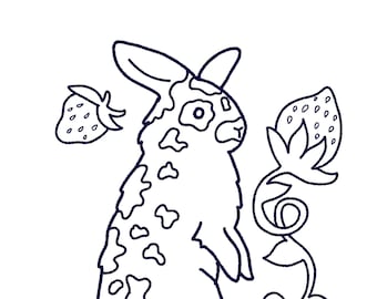 Strawberry Coloring Sheet - Etsy