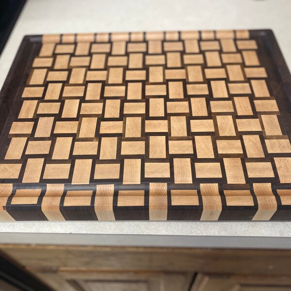 Endgrain Basket Weave Cutting Board Etsy