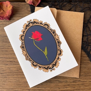 Cartão de saudação Gothic Rose | Cartões assustadores, românticos, alternativos e personalizados