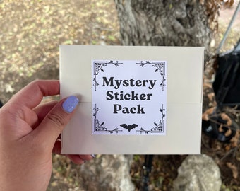 Spooky Mystery Sticker Pack | 4 Unique Stickers Included, Boo Basket Gift, Illustrated Stickers