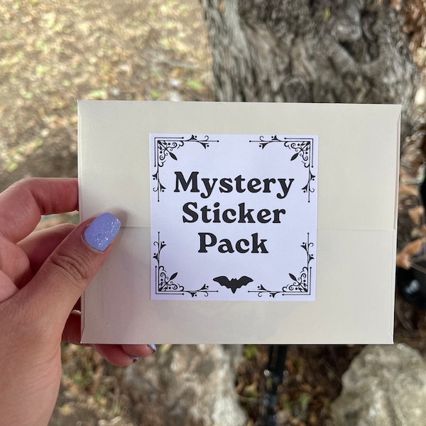 Spooky Mystery Sticker Pack | 4 Unique Stickers Included, Stocking Stuffers, Illustrated Stickers