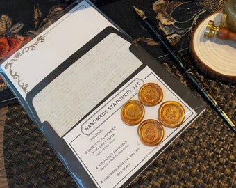 Handmade Stationery Set with Wax Seals | Vintage-inspired Letter Writing Gift,  Writing Paper