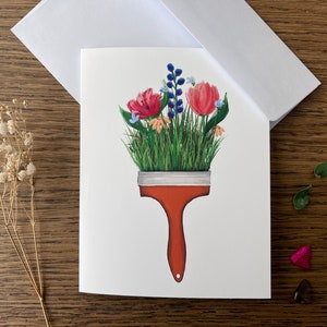 Blumen Grußkarte | Einzigartige Künstlerkarte für Blumenliebhaber, anpassbare Karte für jeden Anlass