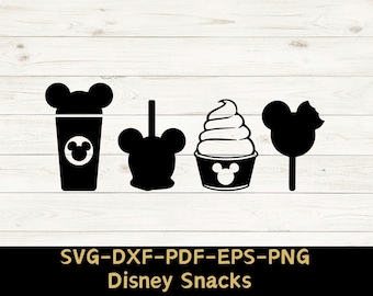 Disneyland Snacks SVG - Mickey Mouse Treats Download Digital File