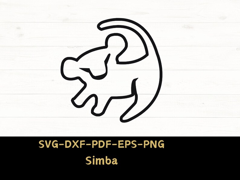 Simba Line Simba Symbol SVG Laser Cut File, the Lion King Lion Cub Download ...