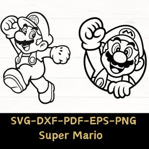 Mario SVG-Datei, Videospiel Super Mario Bros, Download digitale Datei - svg, eps, dxf, pdf und png, Schnittdatei für Cricut und Silhouette