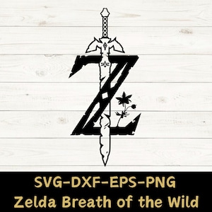 Legend of Zelda Breath of the Wild SVG File, Video Game Download Digital File - svg, dxf, pdf, and png Zelda Sword SVG