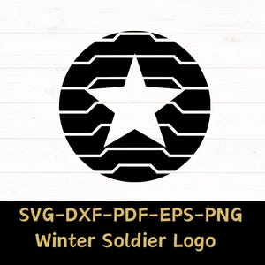 Símbolo do Soldado Invernal Arquivo SVG, Vingadores Bucky Barnes Baixar Arquivo Digital - dxf, pdf, png - Cricut - Glowforge Laser Cut File