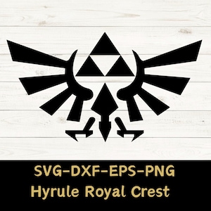 Hyrule Royal Crest Triforce Legend of Zelda SVG File, Video Game Download Digital File - svg, dxf, pdf, and png Hylian Crest SVG