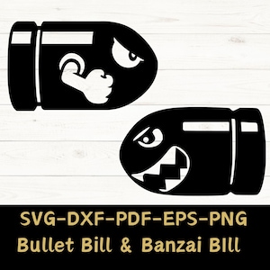 Arquivo SVG Bullet Bill e Banzai Bill, Bullet Bill de Super Mario Bros, Baixar arquivo digital - svg, dxf, eps, pdf e png