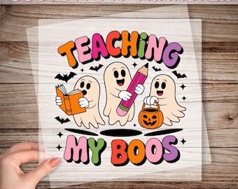 Enseigner le transfert DTF à mon patron, prêt à imprimer pour enseignant d'Halloween, impression Dtf Halloween enseignant fantôme, enseignement Dtf des astuces, enseignante de maternelle