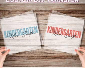 Transfert DTF personnalisé pour enseignant de maternelle, équipe d'enseignants prête à l'emploi, DTF de maternelle personnalisé, cadeau pour nouveau professeur, Dtf de retour à l'école