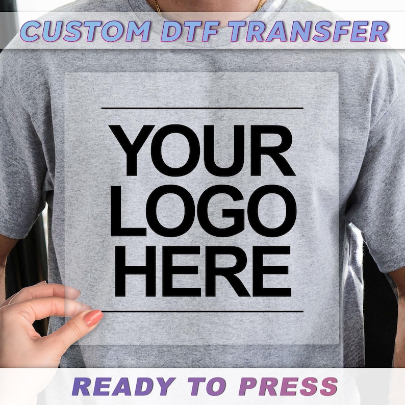 a person holding a transparent sheet with the text "YOUR LOGO HERE" printed on it.