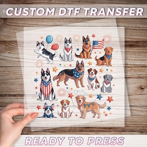 4th Of July Dog DTF Transfer, Dog Lover Gift, Dog Lover Ready To Press, Patriotic Dtf, Funny 4th Of July Dtf, USA Flag Dtf, Dog Mom Gift