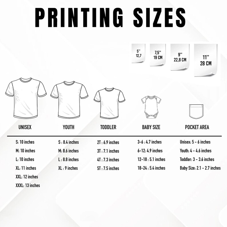 a picture of a t - shirt sizes chart