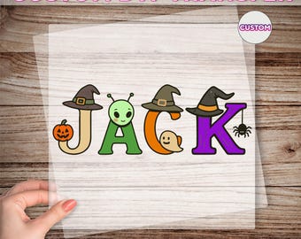 Custom Halloween DTF Transfer, Personalized Halloween Ready To Press, Family Halloween Dtf, Halloween Party Dtf, Halloween Alphabet Print