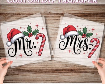Mr And Mrs Christmas DTF Transfer, Couple Christmas Ready To Press, Christmas Family Matching Heat Press, Jolly Couple Dtf, Xmas Couple Dtf