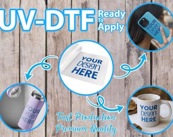 UV DTF Ready To Apply, Ready To Press Design, UV Dtf Decal, Waterproof Sticker For Tumblers, Glass, Cups and Hard Surfaces, Uv Dtf Wraps