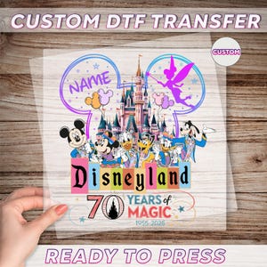 Disney 70th Anniversary DTF Transfer, Magic Kingdom Dtf, Disneyland Ready To Press, Disney Family Vacation Dtf, Custom Disney Dtf Print
