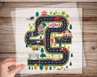 Play On Dad DTF Transfer, Father&#39;s Day Gift, Dad&#39;s Car Track Ready To Press, Car On Dad Dtf, Race Track Dtf Print, Funny Dad Ready To Apply