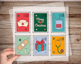 Retro Nurse Christmas Ready To Apply, Nursing Christmas DTF Transfer, Medical Xmas Dtf, RN Merry Christmas Heat Press, Nurse Holiday Gifts