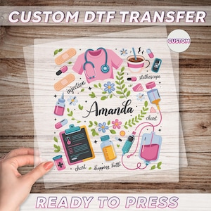Custom Nurse DTF Transfer, Nurse Appreciation Gift, Nurse Life Ready To Press, Nurse Stuff Dtf Print, Nurse Crew Dtf, Registered Nurse Dtf
